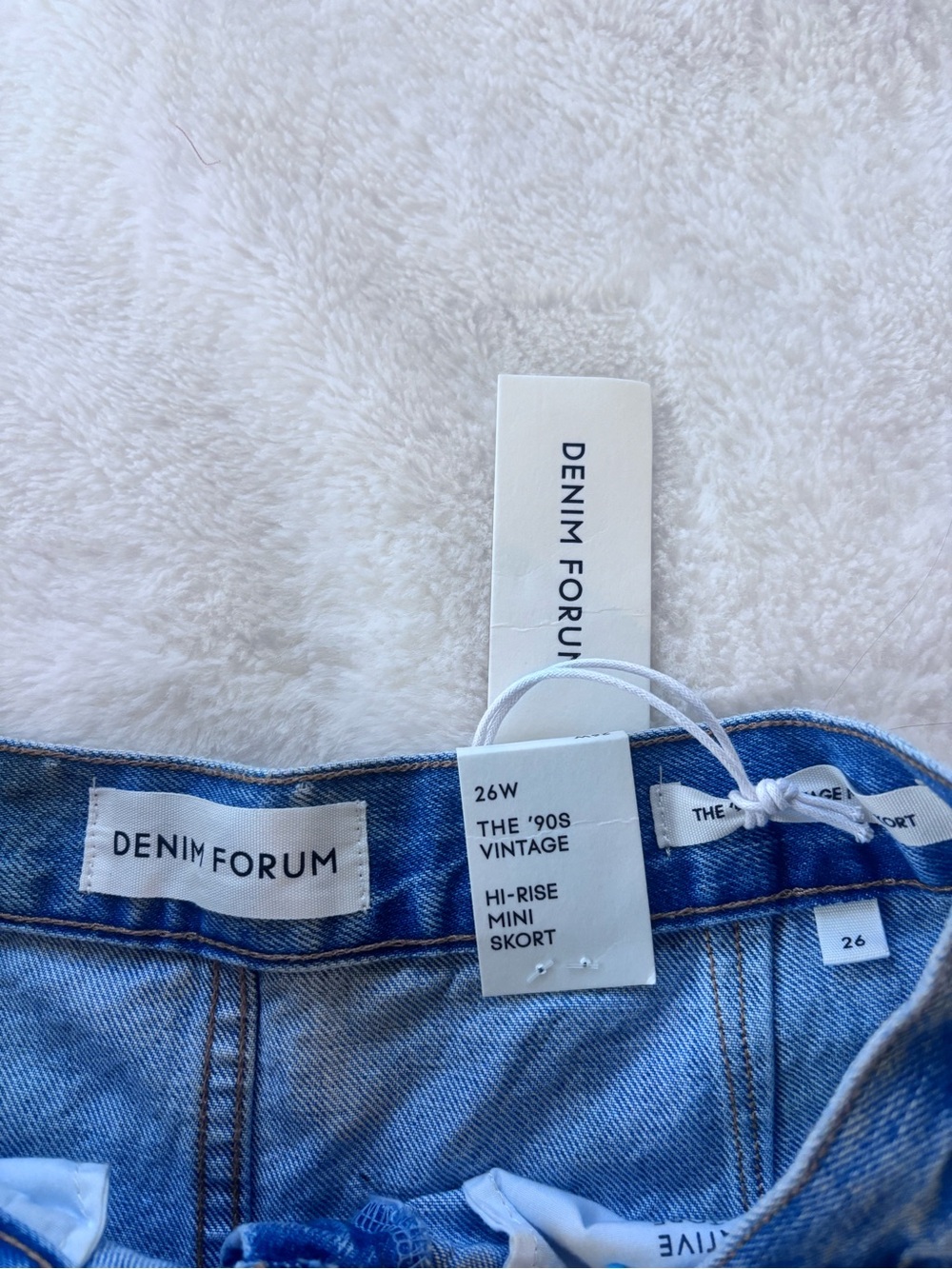 Aritzia Denim Forum High-Rise Mini Skort in Light Blue - Picture 2 of 5